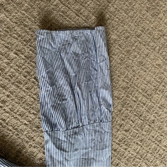 Boden Blue Striped Button Down Shirt with full flowing arms after elbow - Picture 5 of 8